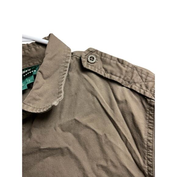 Lauren Ralph Lauren Vintage Button Up Shirt Women's Large Khaki Cotton - Picture 2 of 7